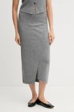 OUI fustă de l&acirc;nă culoarea gri, maxi, creion, 88299
