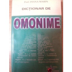 DICTIONAR DE OMONIME de DIANA MARIN