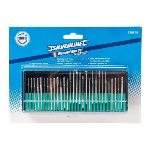 Diamond Burr Set freze diamantate cu tijă 2,4 mm set 30 bucati D 150