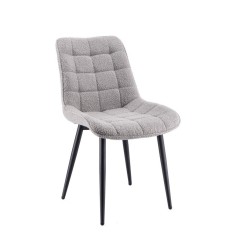 Set 4 scaune fier negru velur gri Arles 49,5 x 64,5 x 84,5 cm