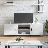 Comoda TV, alb extralucios, 150x30x50 cm, lemn compozit GartenMobel Dekor, vidaXL