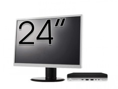 Pachet PC Refurbished HP ProDesk 600 G4 Mini, Intel Core i5-8500T 2.10 - 3.50GHz, 8GB DDR4, 256GB SSD + Monitor 24 Inch + Windows 10 Home NewTechnolog