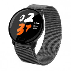 Ceas smartwatch unisex, rezistent la apa, compatibil cu Android si iOS, negru, Gonga foto