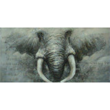 Elefant-pictura in ulei OP-12, Animale, Realism