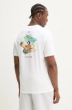 Converse tricou din bumbac bărbați, culoarea alb, cu imprimeu, 10027366-A02