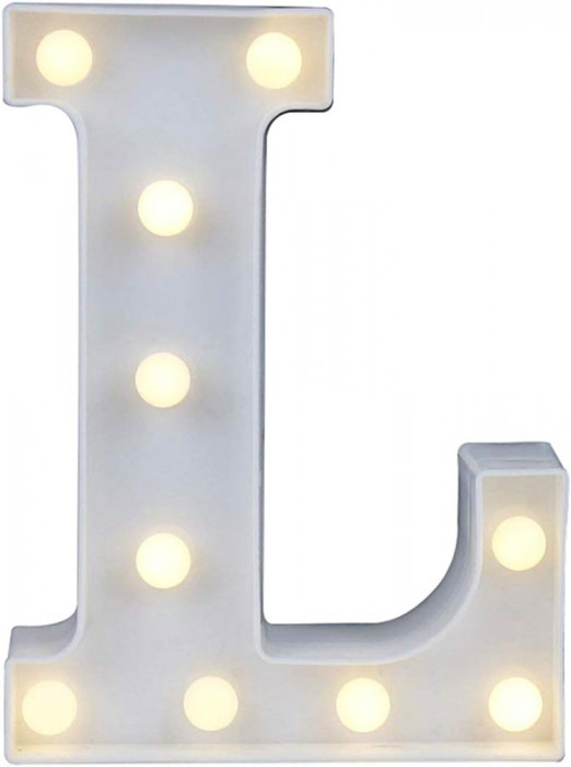 DLPEAK Litere luminoase, lumini cu litere cu LED alfabet alb cald pentru acasă,