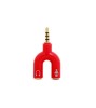 Adaptor Splitter Jack Audio 3.5mm Microfon Casti, Mama la 2 Mama, Roșu