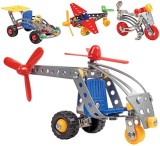 Mini Kit Constructie Avion Metalic TOBAR, 57 Piese, Trusa Scule, Jucarie Baieti, +8 Ani