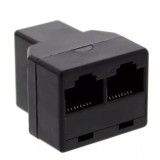 Adaptor Telefonic RJ11 6P4C Mama la 2x RJ11 6P4C Mama Negru Well