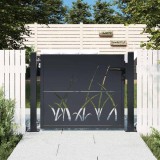 vidaXL Poartă de grădină antracit 105x105 cm oțel model iarbă 153167