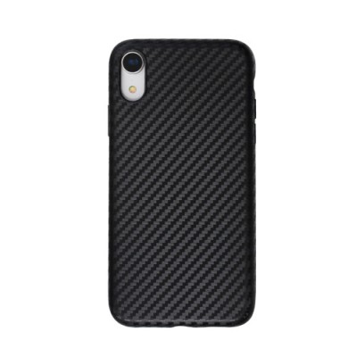 Husa pentru Apple iPhone XR, GloMax Perfect Fit cu insertii de carbon negru foto