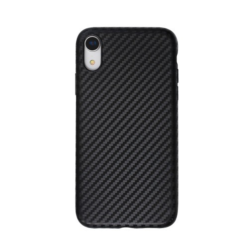 Husa pentru Apple iPhone XR, GloMax Perfect Fit cu insertii de carbon negru