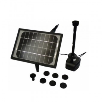 Pompa cu panou solar pentru fantana arteziana Bass BS-7964, 5 x iluminare Led foto