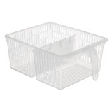 Organizator Depozitare Frigider Plastic Dublu Transparent cu Maner eBA, 24x33x13cm