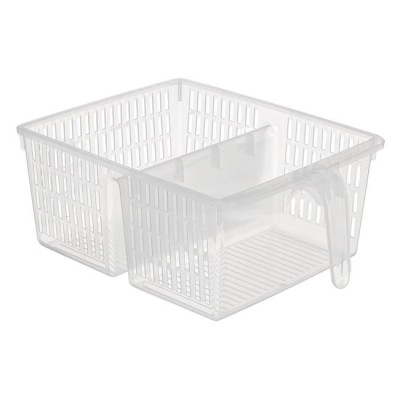 Organizator Depozitare Frigider Plastic Dublu Transparent cu Maner eBA, 24x33x13cm foto