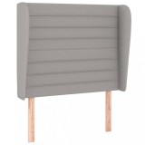 Cumpara ieftin Tablie de pat cu aripioare gri deschis 93x23x118/128 cm textil