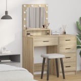 vidaXL Masă de cosmetică cu lumini LED, stejar sonoma, 50x41x135 cm