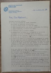 Scrisoare de la Daniel Walther catre Vladimir Colin/ semnata in original