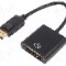 Cablu DisplayPort - DVI, DisplayPort mufa, DVI-I (24+5) soclu, 150mm, negru, ASSMANN - AK-340401-001-S