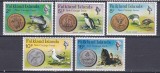 DB1 Fauna Pesti Pasari Moneda Noua 1974 Ins. Falkland 5 v. MNH