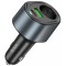 Incarcator Auto HOCO Z56, 35W, 3A, 1 x Extensie Bricheta - 1 x USB-A - 1 x USB-C, Negru