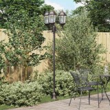 St&acirc;lp de iluminat pentru grădină 3-lămpi E27 Bronz 220 cm Aluminiu