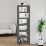 vidaXL Bibliotecă/Separator cameră gri 60x30x199,5 cm lemn masiv pin