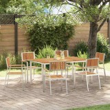 vidaXL Set dining pentru exterior 7 pcs Maro Lemn Solid de Acacia 3334792
