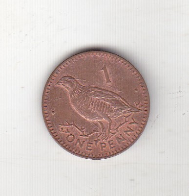 bnk mnd Gibraltar 1 penny 1999 , pasare foto