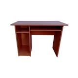 Birou pentru calculator cu spatiu de depozitare, polita pentru tastatura, PAL melaminat, 100x52x76 cm, cires