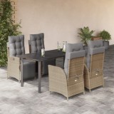 Set mobilier pentru gradina, 5 piese, cu perne, bej, poliratan GartenMobel Dekor, vidaXL