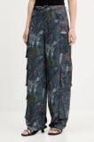 adidas Originals pantaloni Sat Cargo Pants culoarea verde, drept, high waist, KE3741