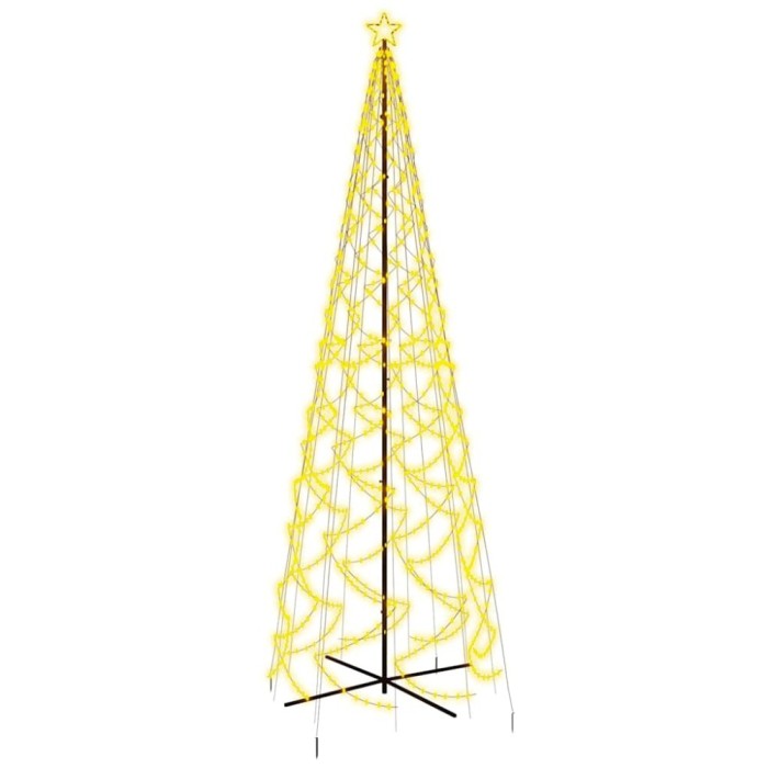Brad de Craciun conic, 1400 LED-uri, alb cald, 160x500 cm