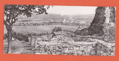 AMS @ - VEDERE/ILUSTRATA - SUCEAVA COMBINATUL DE CELULOZA SI HARTIE VAZUT DE LA CETATEA SUCEVEI, format lung, printata foto