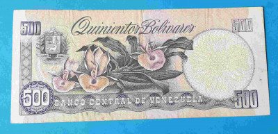 Venezuela - 500 Bolivares 1989 - bancnota in stare buna foto