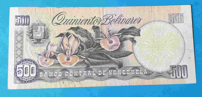 Venezuela - 500 Bolivares 1989 - bancnota in stare buna