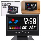 Ceas digital cu termometru de interior si higrometru, LED, Lean 31105