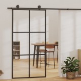 VidaXL Ușă glisantă, negru, 102x205 cm, sticlă ESG și aluminiu
