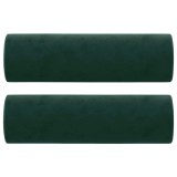 Cumpara ieftin Perne decorative, 2 buc., verde inchis, &Oslash;15x50 cm, catifea