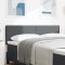 vidaXL Tăblie cap cu headboard Gri &icirc;nchis 160 cm Țesătură cu dungi