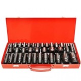 Trusa chei tubulare impact profesionale scurte si lungi 1/2 ,dimensiuni 8-32 mm,set 35 piese