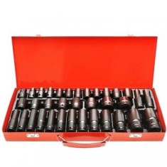 Trusa chei tubulare impact profesionale scurte si lungi 1/2 ,dimensiuni 8-32 mm,set 35 piese