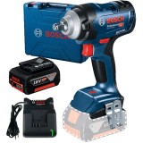 Bosch GDS 18V-400 - Masina de insurubat cu impact 400 Nm M10-M20 valiza plastic + Acumulator Li-Ion 18 V 4 Ah + Incarcator