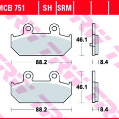 Set placute frana fata TRW MCB751LC - Suzuki AN 400 Burgman (07-20) - AN 650 Burgman (03-20) 4T LC 400-650cc