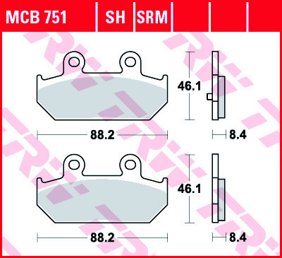Set placute frana spate TRW MCB751LC - Suzuki AN 400 Burgman (07-20) - AN 650 Burgman (03-20) 4T LC 400-650cc