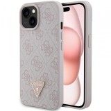 Husa pentru Apple iPhone 15, Guess, 4G Triangle Strass, Roz