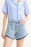 Moschino Jeans pantaloni scurți jeans femei, uni, high waist, 0316 3719
