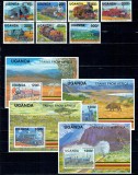 Uganda 1991 - Locomotive, trenuri, cai ferate, serie scurta si colite neuzate