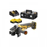 Polizor unghiular DeWALT, 125mm, 2x18V, 5.0Ah, 9000rpm, incarcator, cutie T-STAK, tip DCG405P2-QW