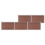 Cumpara ieftin Gard de gradina, maro, 872 x 106 cm, WPC